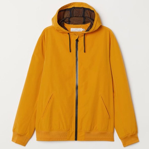 NWT H&M Windbreaker Jacket Lightweight All Season Dark Yellow - Picture 2 of 7